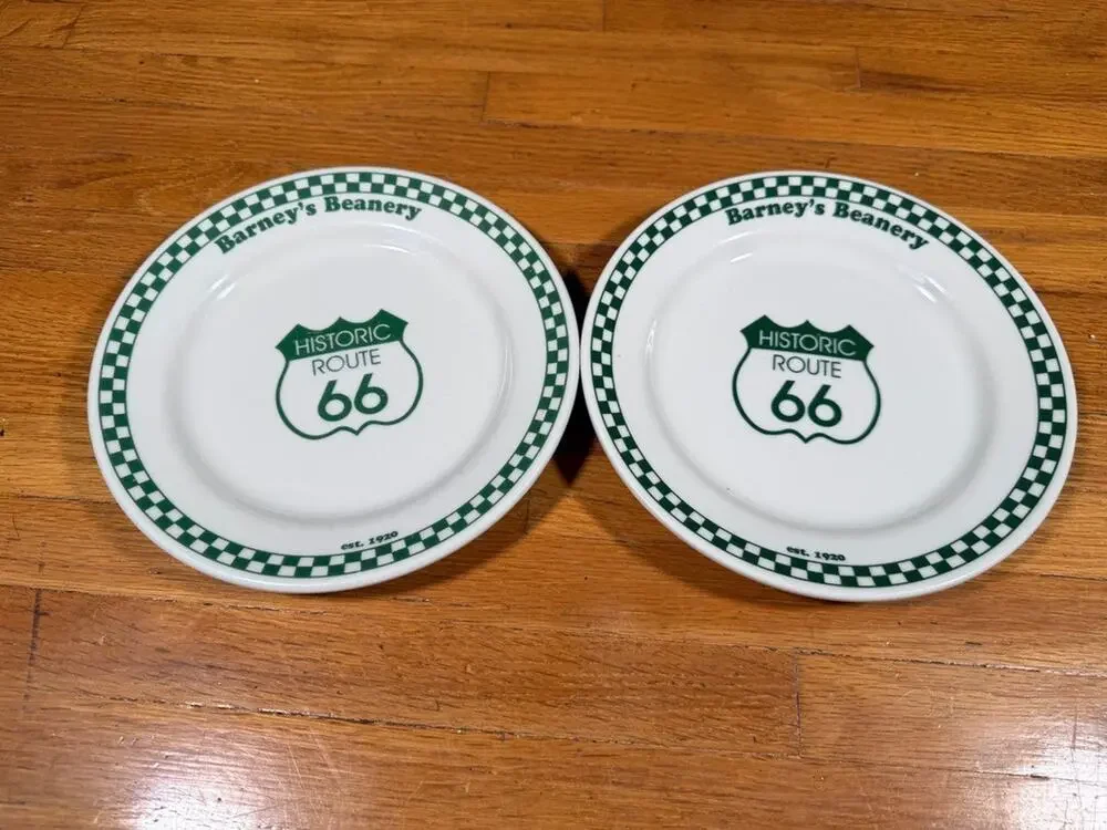 Barney’s Beanery Route 66 Homer Laughlin 7” Bowls Restaurant Ware Set of 2